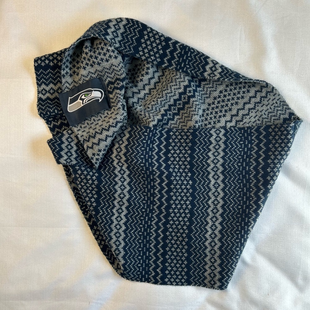 Seattle Seahawks Knit Scarf Blue Gray Winter Fan Scarf